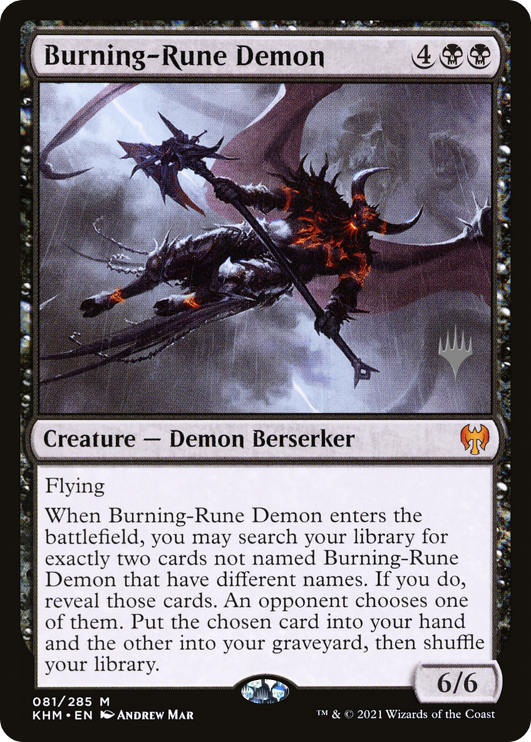 Burning-Rune Demon (PPKHM-081) - Kaldheim Promos