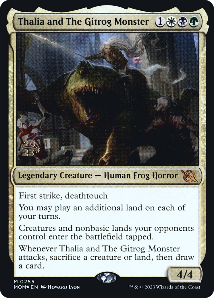 Thalia and The Gitrog Monster (PRE-255S) - March of the Machine Promos Foil