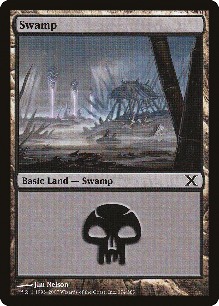 Swamp (374) (10E-374) - Tenth Edition Foil