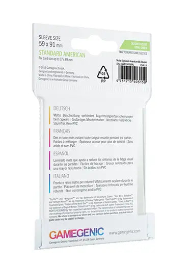 Gamegenic: Matte Board Game Sleeves - Standard American Back