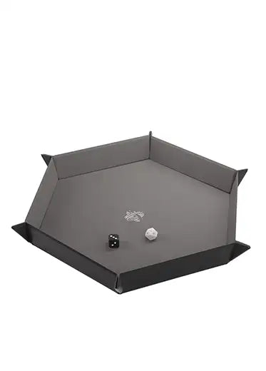 Gamegenic-Magnetic-Dice-Tray-Hexagonal-Grey-Folded