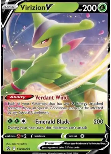 Pokemon TCG: Virizion V SWSH295 Promo Card