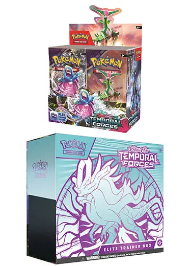 Pokemon TCG: Temporal Forces Booster Box and ETB Bundle Double Sleeved Pokemon TCG: Temporal Forces Booster Box and ETB Bundle Double Sleeved