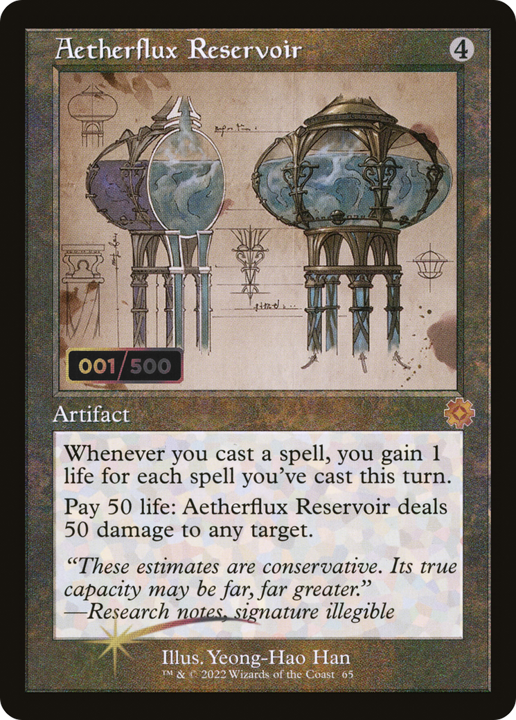Aetherflux Reservoir (Schematic) (Serial Numbered) (BRR-065) - The Brothers' War Retro Artifacts Foil
