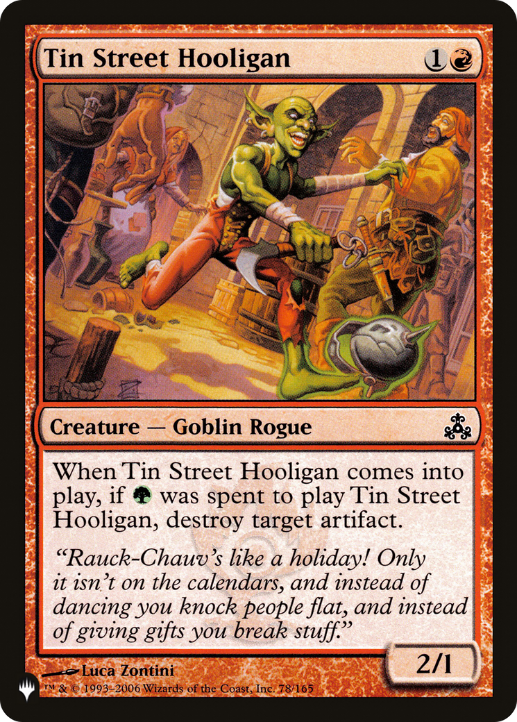Tin Street Hooligan (LIST-78/165) - The List