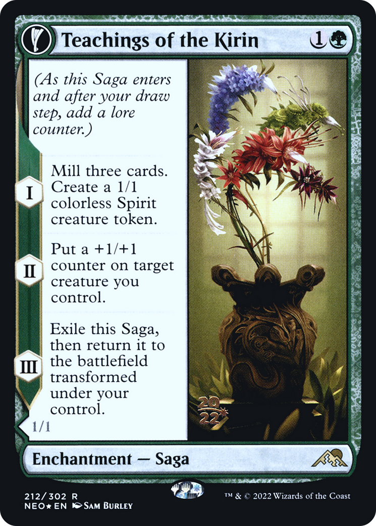 Teachings of the Kirin (PRE-212S) - Kamigawa: Neon Dynasty Promos: (fandfc, enchantment) Foil