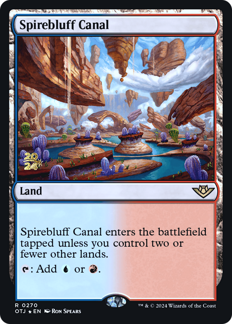Spirebluff Canal (OTJ) (PRE-270S) - Outlaws of Thunder Junction Promos Foil