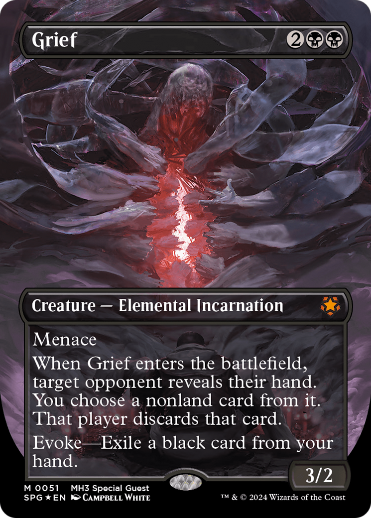 Grief (Borderless) (Textured Foil) (SPG-051) - Special Guests (Borderless) Foil