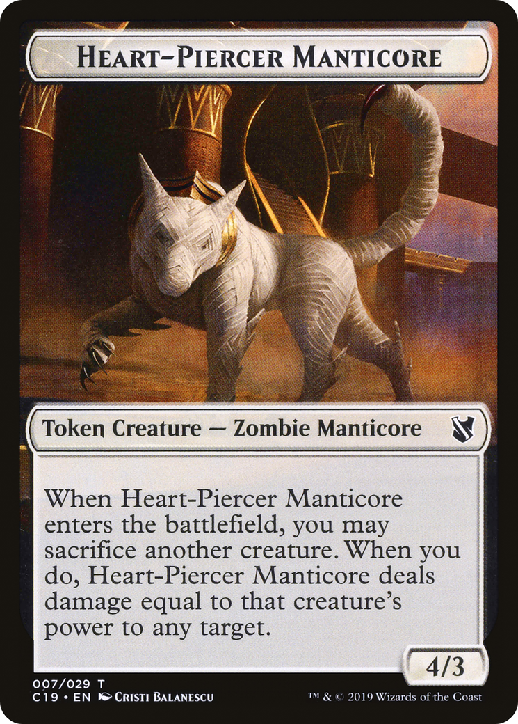 Heart-Piercer Manticore (TC19-007) - Commander 2019 Tokens