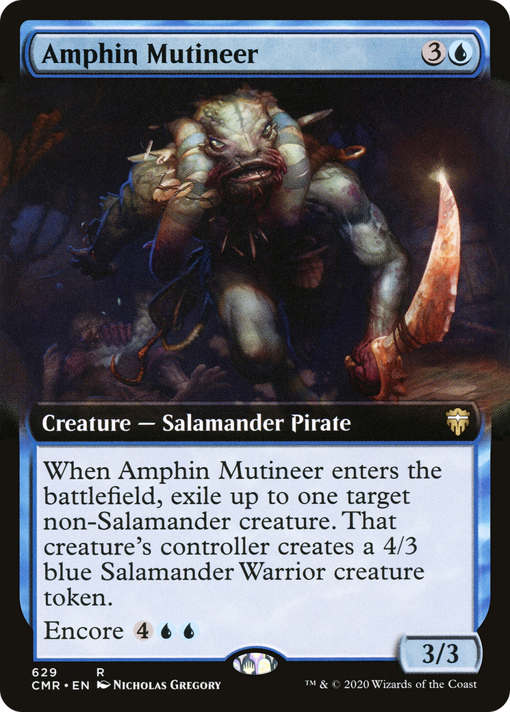 Amphin Mutineer (Extended Art) (CMR-629) - Commander Legends: (Extended Art) Foil