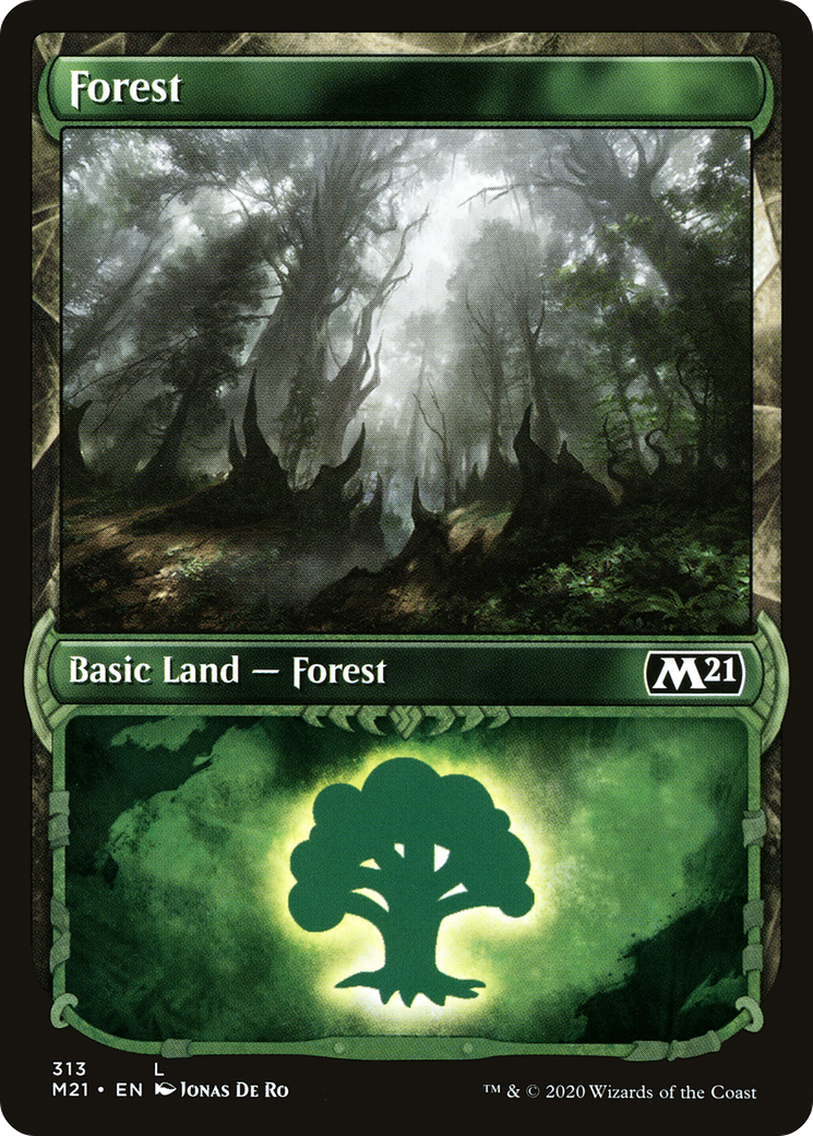 Forest (Showcase) (M21-313) - Core Set 2021: (Showcase) Foil