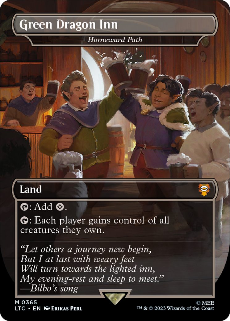 Green Dragon Inn - Homeward Path (LTC-365) - Tales of Middle-earth Commander / Green Dragon Inn (Borderless) Foil