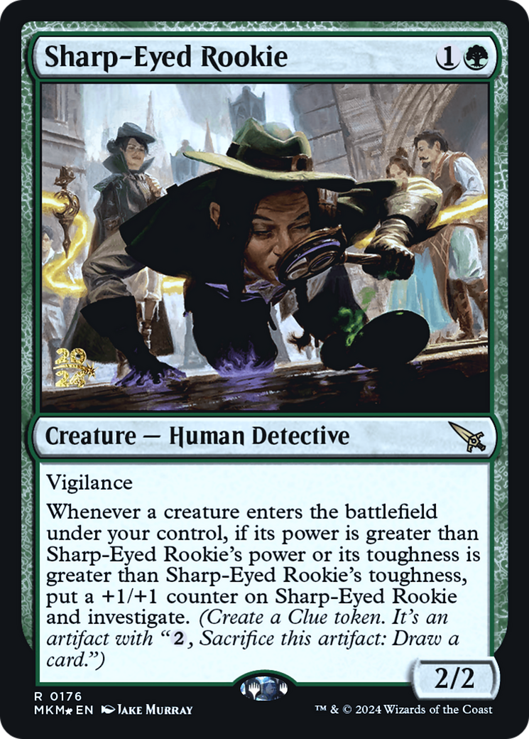 Sharp-Eyed Rookie (PRE-176S) - Murders at Karlov Manor Promos Foil