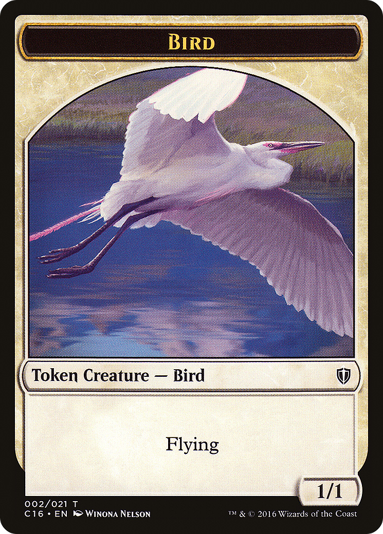 Bird (002) // Saproling (016) Double-Sided Token (C16-002) - Commander 2016 Tokens