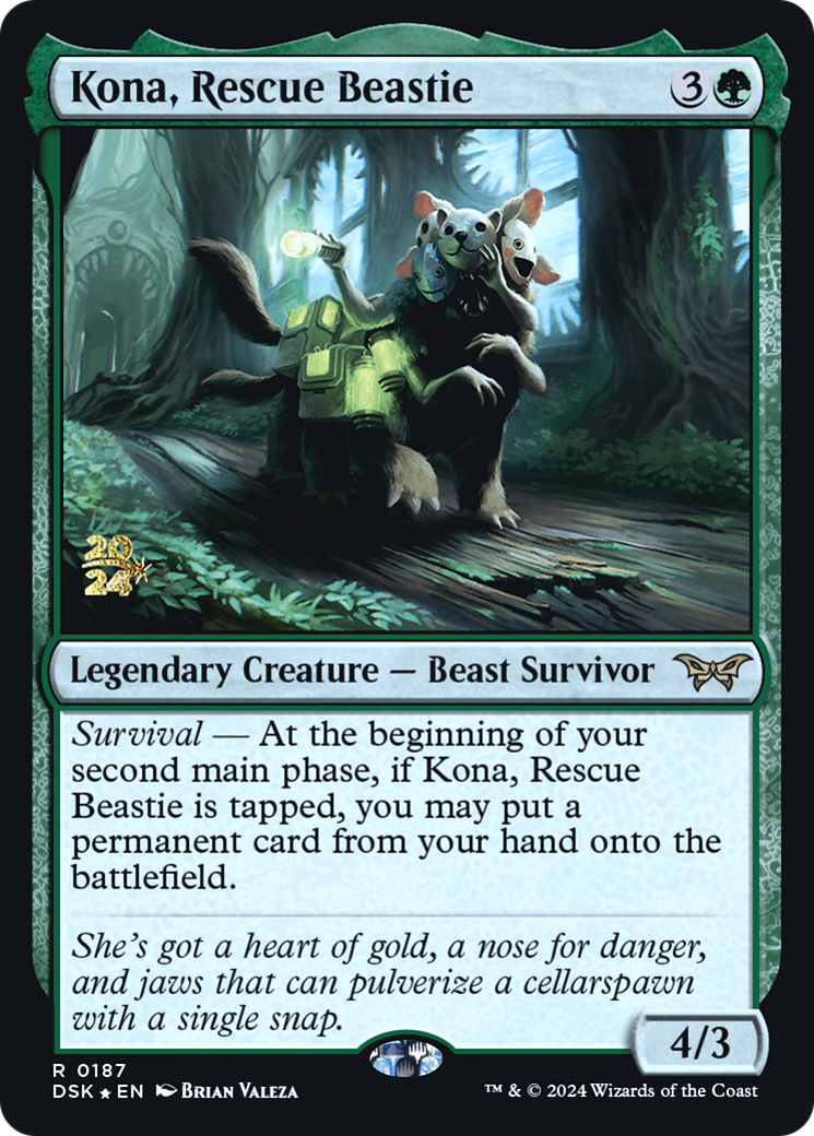 Kona, Rescue Beastie (PRE-187S) - Duskmourn: House of Horror Promos Foil