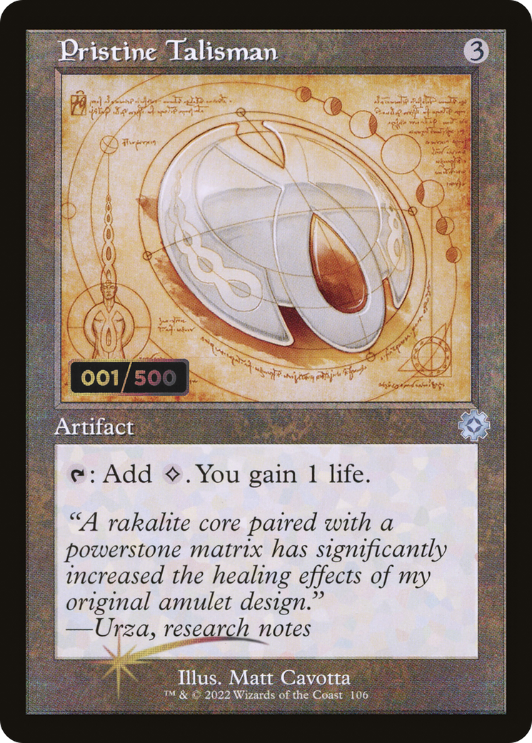 Pristine Talisman (Schematic) (Serial Numbered) (BRR-106) - The Brothers' War Retro Artifacts Foil