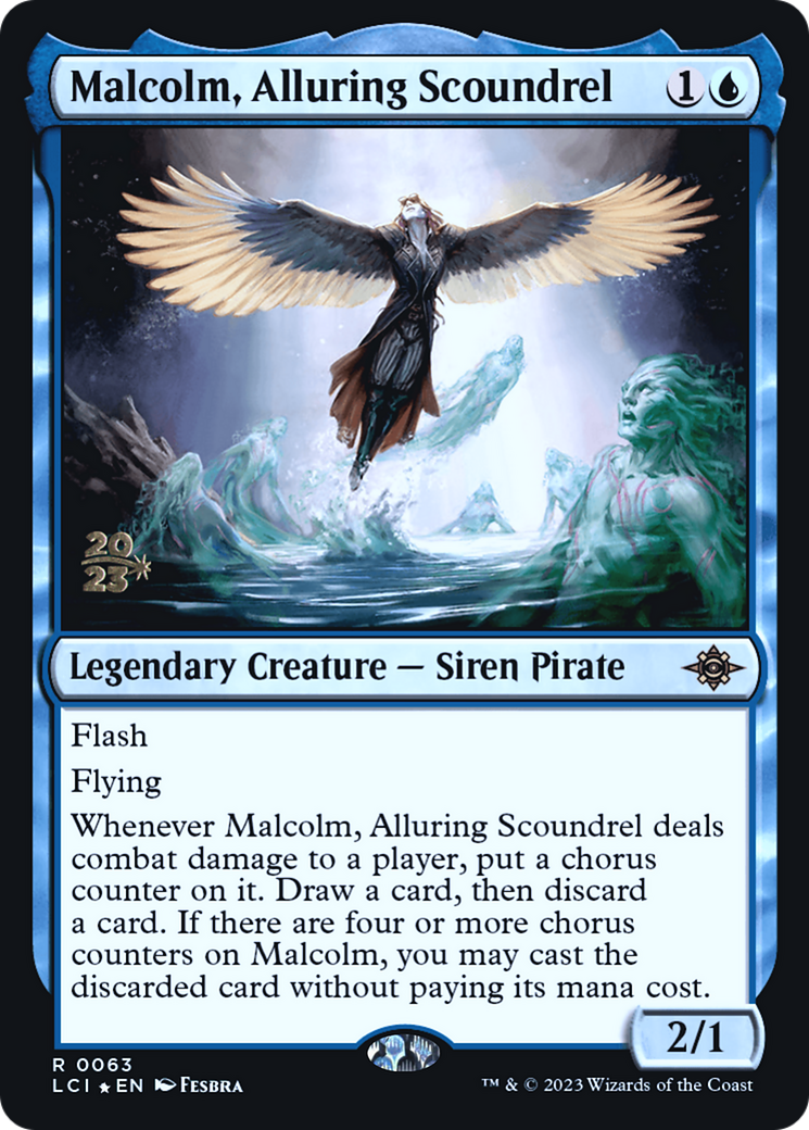 Malcolm, Alluring Scoundrel (PRE-63S) - The Lost Caverns of Ixalan Promos Foil
