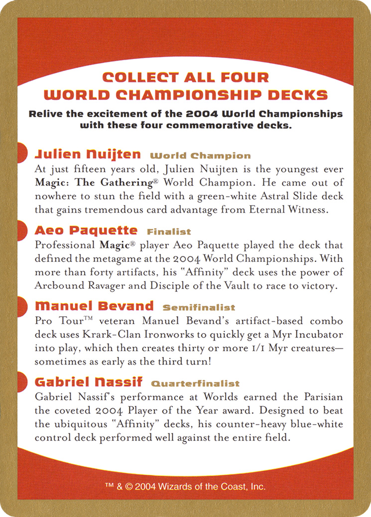 2004 World Championships Ad (WCD-) - World Championship Decks 2004