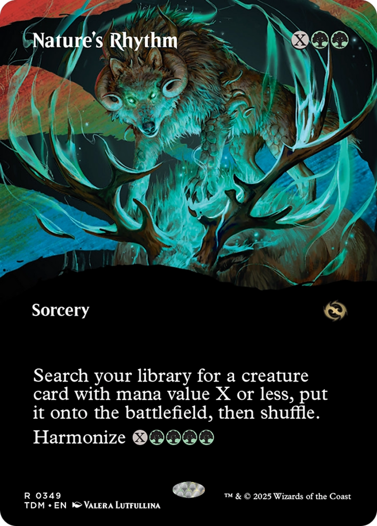Nature's Rhythm (TDM-349) - Tarkir: Dragonstorm: (Showcase) (Borderless) Foil