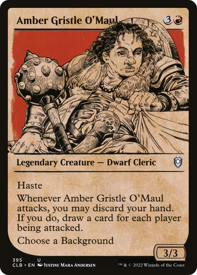 Amber Gristle O'Maul (Showcase) (CLB-395) - Commander Legends: Battle for Baldur's Gate: (Showcase) Foil