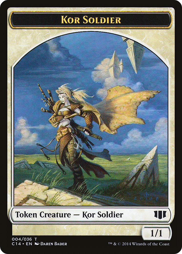 Kor Soldier // Pegasus Double-sided Token (C14-004) - Commander 2014 Tokens