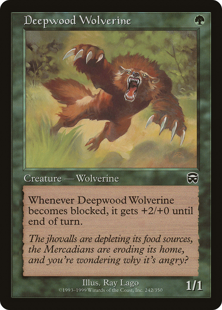 Deepwood Wolverine (MMQ-242) - Mercadian Masques Foil