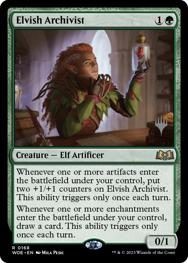 Elvish Archivist (PPWOE-168P) - Wilds of Eldraine Promos