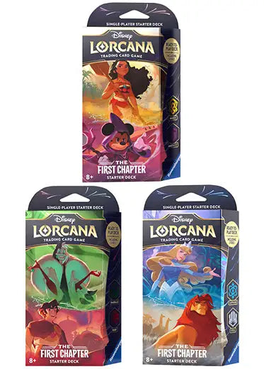 Disney Lorcana: The First Chapter - Starter Decks Set Of 3 Double Sleeved Disney Lorcana: The First Chapter - Starter Decks Set Of 3 Double Sleeved