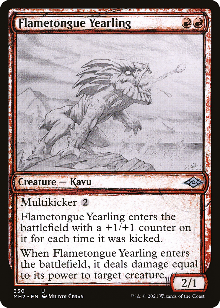 Flametongue Yearling (Showcase) (MH2-350) - Modern Horizons 2: (Showcase) Foil