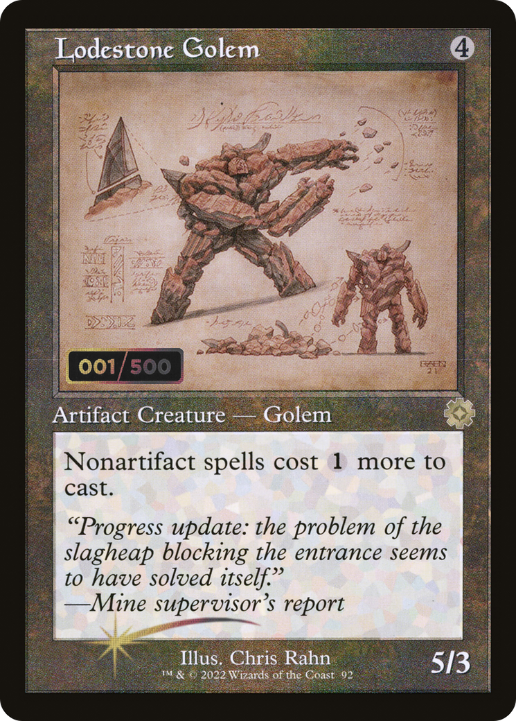 Lodestone Golem (Schematic) (Serial Numbered) (BRR-092) - The Brothers' War Retro Artifacts Foil