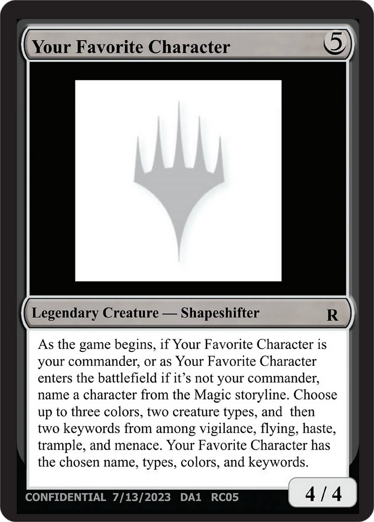 Your Favorite Character (UNK-RC05C) - Unknown Event