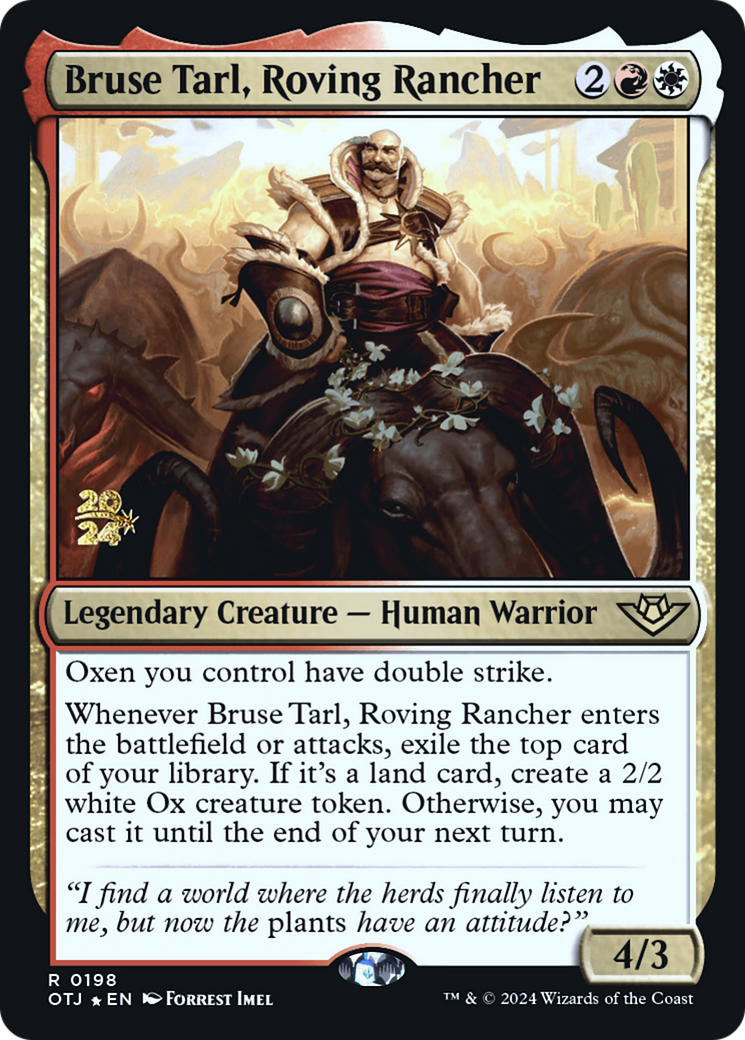 Bruse Tarl, Roving Rancher (PRE-198S) - Outlaws of Thunder Junction Promos Foil