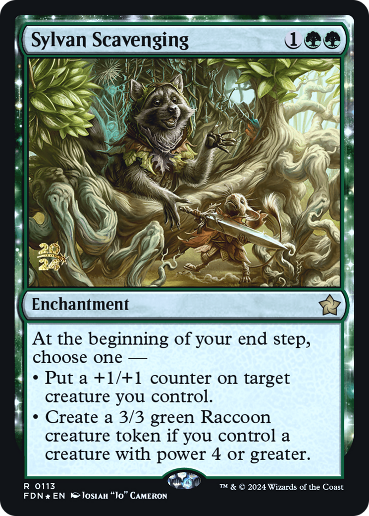 Sylvan Scavenging (PRE-113S) - Foundations Promos: (enchantment) Foil