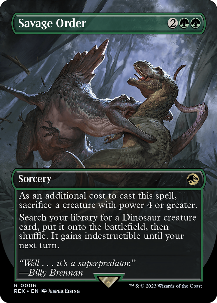 Savage Order (Borderless) (REX-006) - Jurassic World Collection (Borderless)