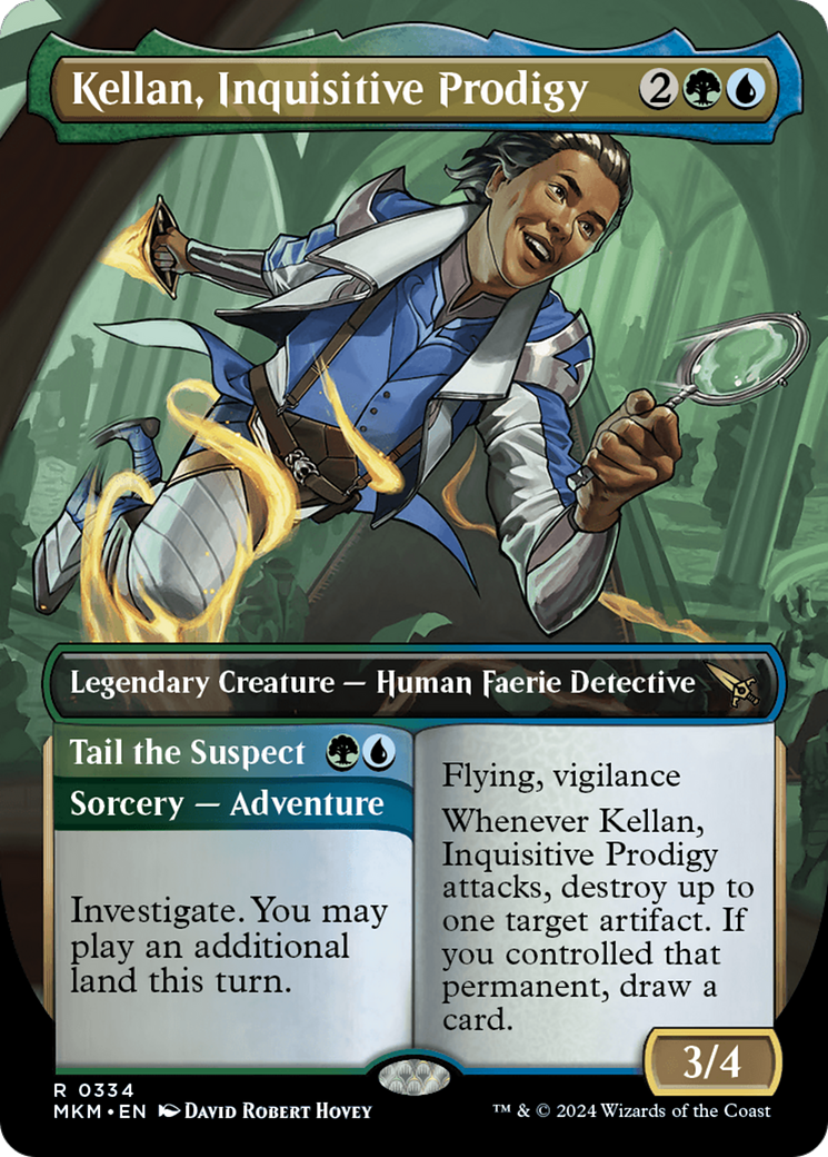 Kellan, Inquisitive Prodigy (Borderless) (MKM-334) - Murders at Karlov Manor (Borderless) Foil