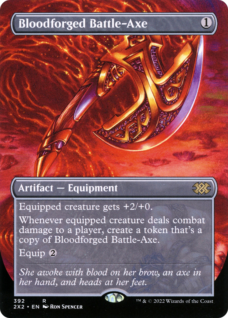 Bloodforged Battle-Axe (Borderless) (2X2-392) - Double Masters 2022 (Borderless) Foil