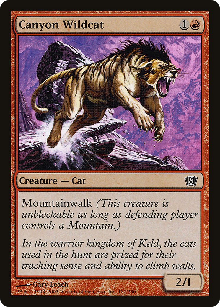 Canyon Wildcat (8ED-181★) - Eighth Edition Foil