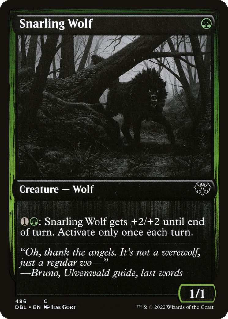 Snarling Wolf (486) (DBL-486) - Innistrad: Double Feature Foil