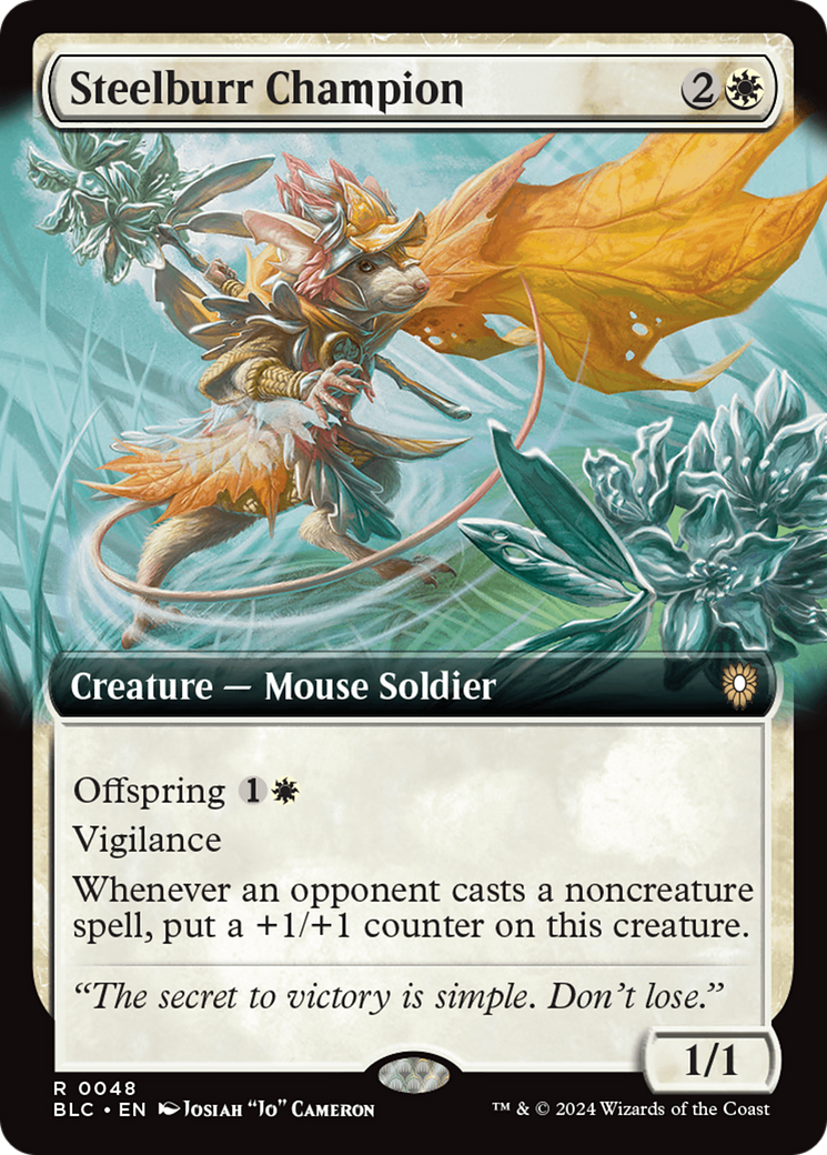 Steelburr Champion (BLC-048) - Bloomburrow Commander: (Extended Art)