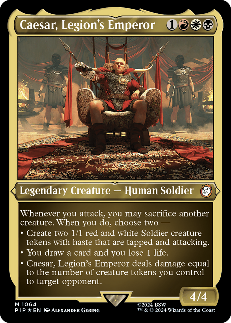 Caesar, Legion's Emperor (Display Commander) - Thick Stock (PIP-1064) - Fallout Etched Foil