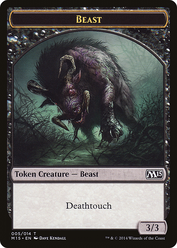 Beast Token (Black) (M15-005) - Magic 2015 Tokens