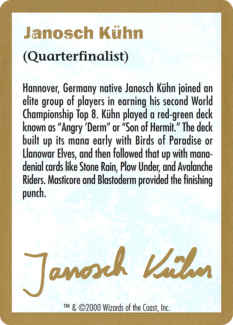 Janosch Kühn Bio (2000) (WCD-JK0A) - World Championship Decks 2000