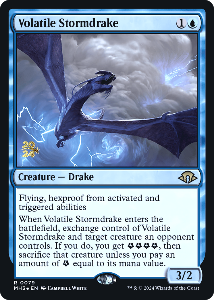 Volatile Stormdrake (PRE-79S) - Modern Horizons 3 Promos Foil