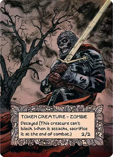 MTG Custom Token Zombie Decayed