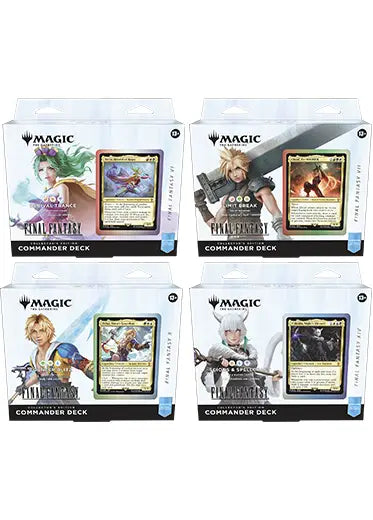 MTG: Final Fantasy - Collector Commander Decks Set of 4 Double Sleeved MTG: Final Fantasy - Collector Commander Decks Set of 4 Double Sleeved