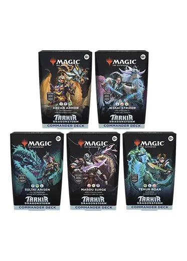 MTG: Tarkir Dragonstorm - Commander Decks Set of 5 Double Sleeved MTG: Tarkir Dragonstorm - Commander Decks Set of 5 Double Sleeved
