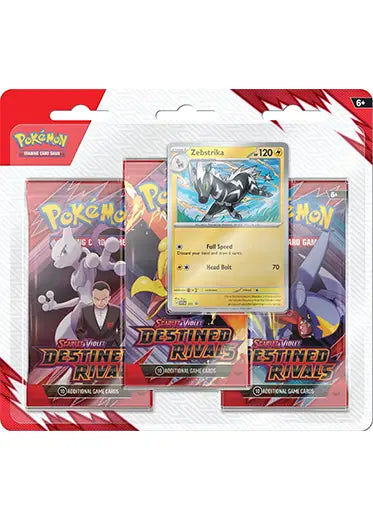 Pokemon TCG: Destined Rivals - 3-Pack Blister Zebstrika