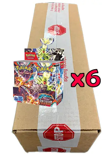 Pokemon TCG: Obsidian Flames SV03 - Sealed Case (6 Booster Boxes) Double Sleeved Pokemon TCG: Obsidian Flames SV03 - Sealed Case (6 Booster Boxes) Double Sleeved
