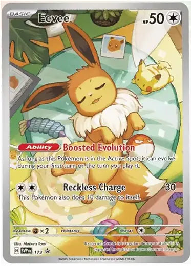 Pokemon TCG: Prismatic Evolutions - Eevee Promo SVP173 Double Sleeved Pokemon TCG: Prismatic Evolutions - Eevee Promo SVP173 Double Sleeved