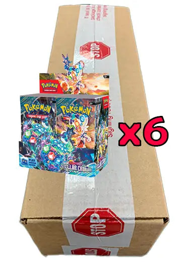 Pokemon TCG: Stellar Crown - Sealed Case - 6 Booster Boxes Double Sleeved Pokemon TCG: Stellar Crown - Sealed Case - 6 Booster Boxes Double Sleeved